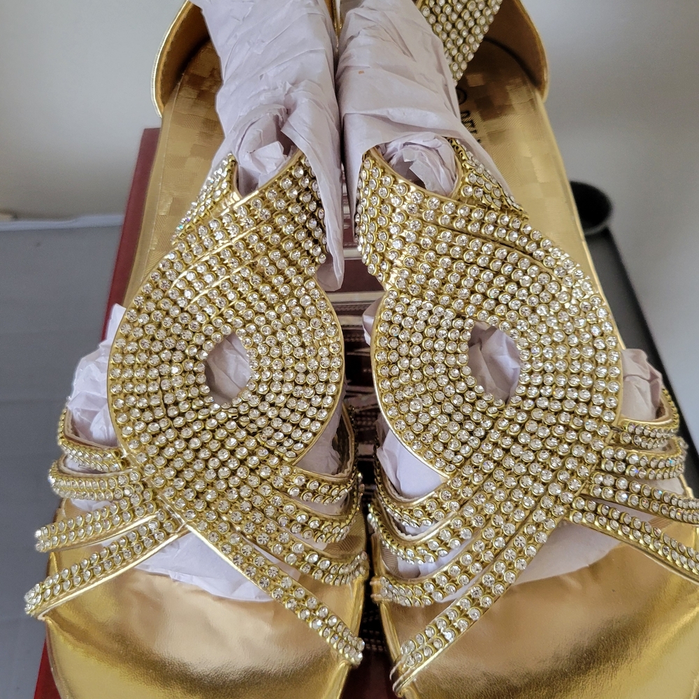 Delicacy Gold Rhinestone Heels